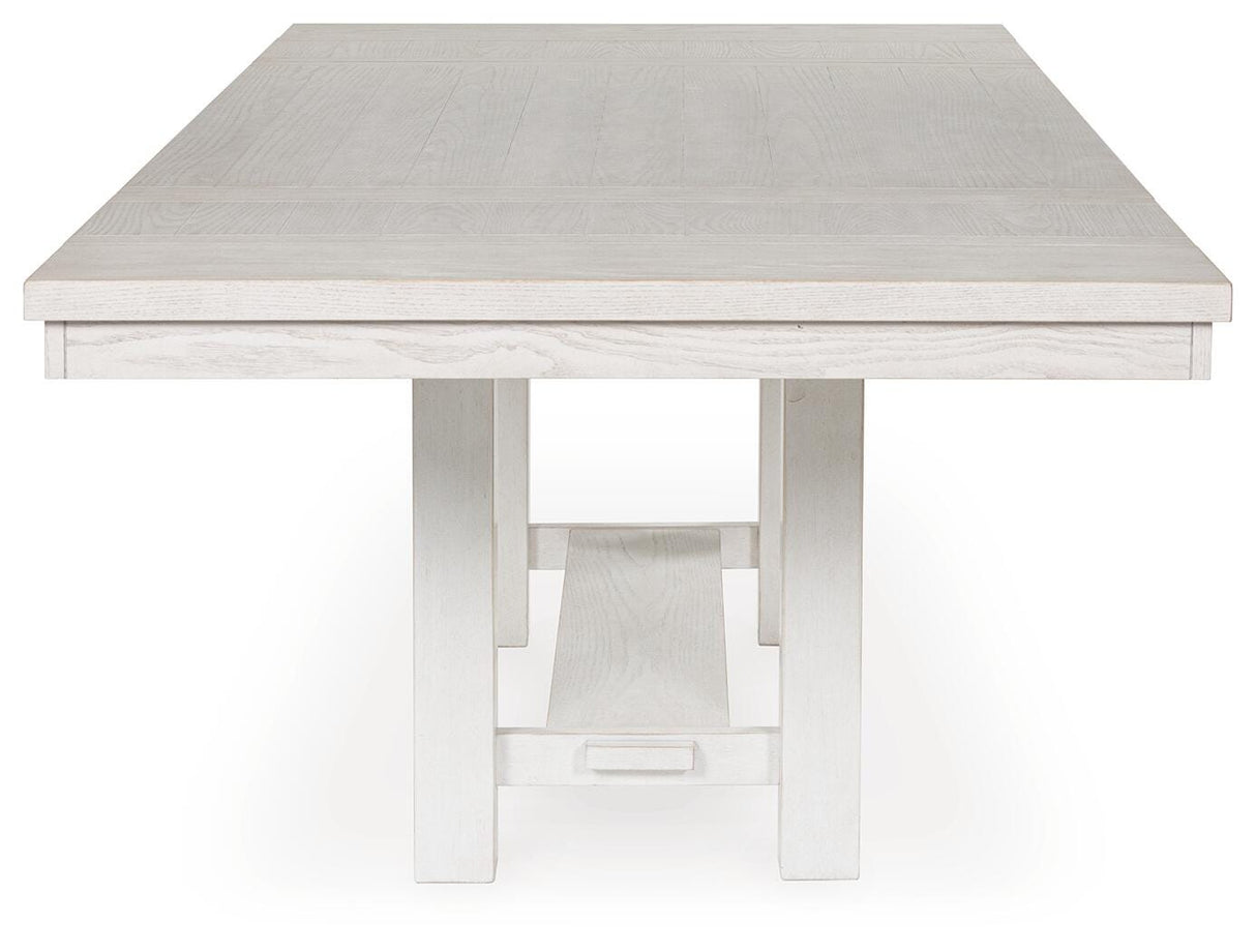 Robbinsdale Dining Table and 4 Chairs and Bench in Antique White from Ashley Furniture - Luna Furniture