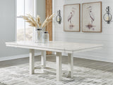 Robbinsdale Dining Table and 6 Chairs and Bench with Storage in Antique White from Ashley Furniture - Luna Furniture