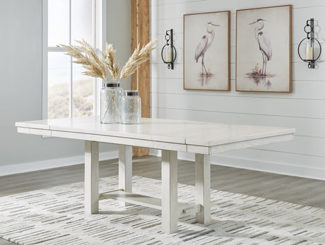 Robbinsdale Dining Table and 4 Chairs and Bench with Storage in Antique White from Ashley - Luna Furniture
