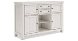 Robbinsdale Antique White Counter Height Dining Table and 8 Barstools with Storage from Ashley Furniture - Luna Furniture