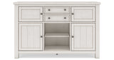 Robbinsdale Antique White Counter Height Dining Table and 8 Barstools with Storage from Ashley Furniture - Luna Furniture