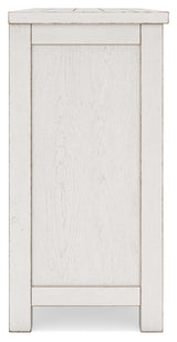 Robbinsdale Antique White Counter Height Dining Table and 6 Barstools and Bench with Storage from Ashley - Luna Furniture