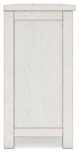 Robbinsdale Antique White Counter Height Dining Table and 6 Barstools and Bench with Storage from Ashley - Luna Furniture