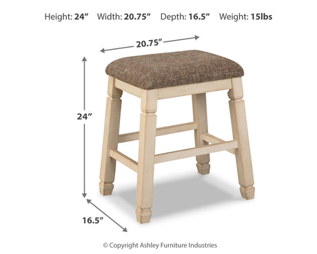 Bolanburg Two-Tone Counter Height Bar Stool, Set of 2 from Ashley Furniture - Luna Furniture