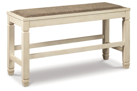 Bolanburg Antique White Counter Height Dining Table and 4 Barstools and Bench from Ashley Furniture - Luna Furniture
