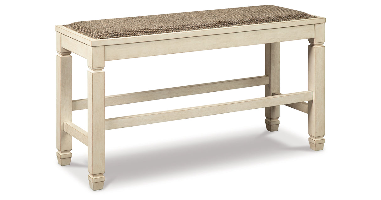 Bolanburg Antique White Counter Height Dining Table, 4 Barstools, Bench and Server from Ashley Furniture - Luna Furniture