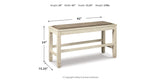 Bolanburg Antique White Counter Height Dining Table, 4 Stools, Bench and 2 Display Cabinets from Ashley Furniture - Luna Furniture