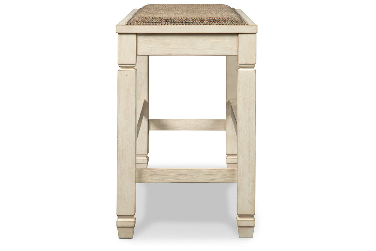 Bolanburg Antique White Counter Height Dining Table, 4 Barstools, Bench and Server from Ashley - Luna Furniture
