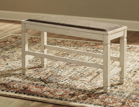 Bolanburg Counter Height Dining Table and 4 Barstools and Bench in Two-tone from Ashley - Luna Furniture