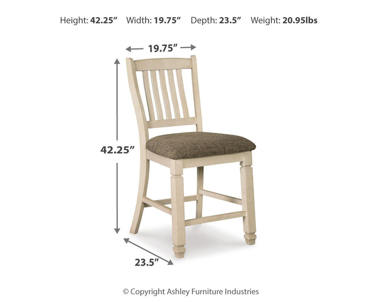 Bolanburg Counter Height Dining Table and 4 Barstools and Bench in Two-tone from Ashley Furniture - Luna Furniture