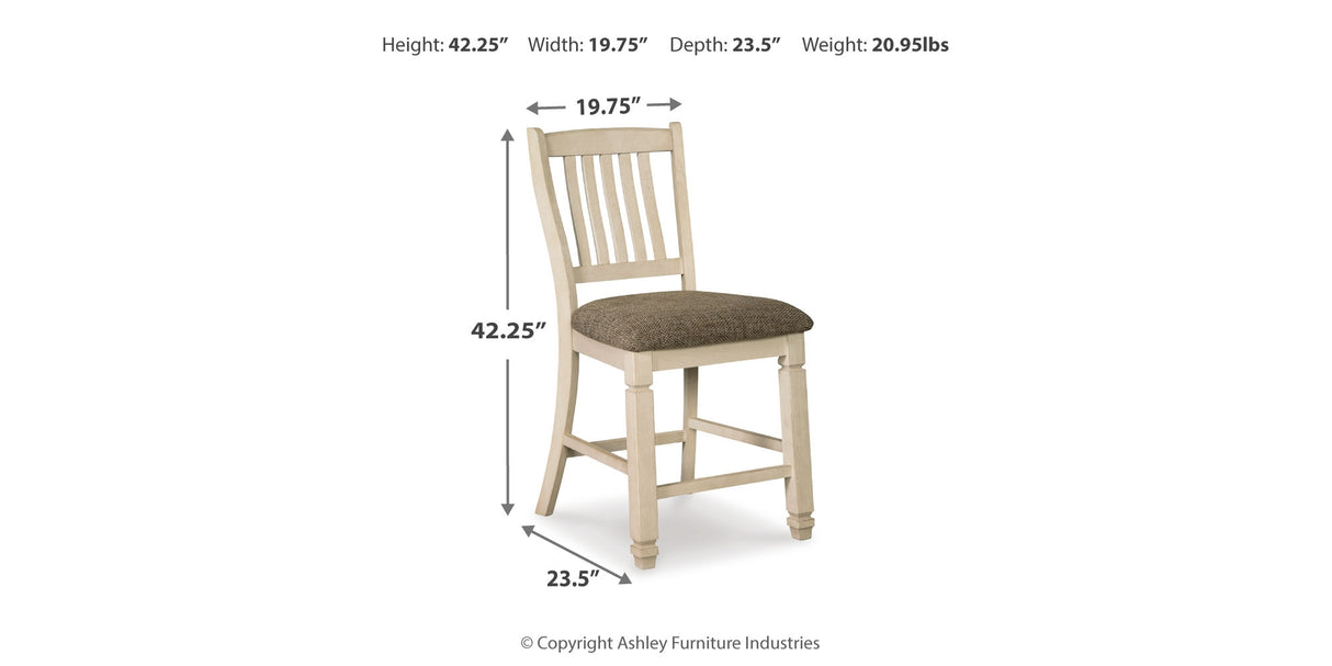 Bolanburg Antique White Counter Height Dining Table and 4 Barstools from Ashley Furniture - Luna Furniture