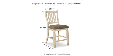 Bolanburg Antique White Counter Height Dining Table and 4 Barstools from Ashley - Luna Furniture
