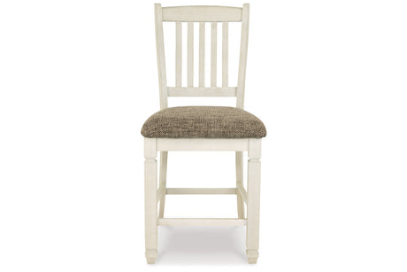 Bolanburg Antique White Counter Height Dining Table, 4 Barstools, Bench and Server from Ashley - Luna Furniture