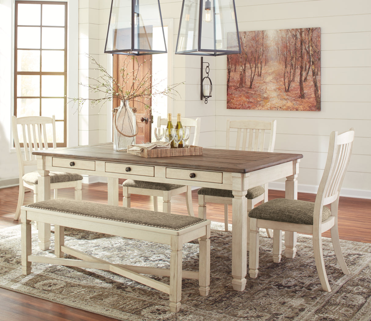 Bolanburg Two-tone Rectangular Dining Set from Ashley - Luna Furniture