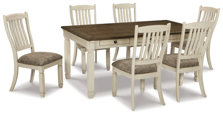 Bolanburg Two-tone Rectangular Dining Set-D647D8-Ashley-D647-25-01%286%29-SW-P1-KO-Luna Furniture