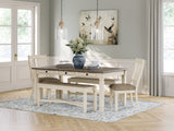 Bolanburg Antique White Dining Table with 2 Chairs and 2 Benches from Ashley Furniture - Luna Furniture