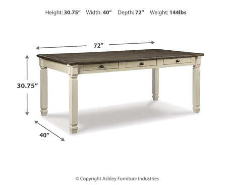 Bolanburg Two-tone Rectangular Dining Set-D647D1-Ashley-D647-25-Bolanburg-DIM-Luna Furniture