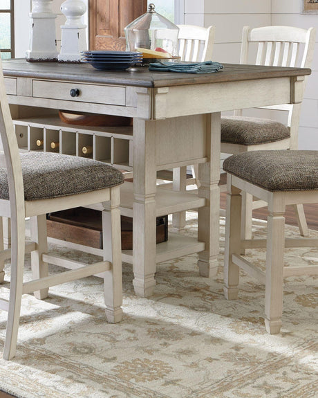 Bolanburg Antique White Counter Height Dining Table and 4 Barstools from Ashley - Luna Furniture