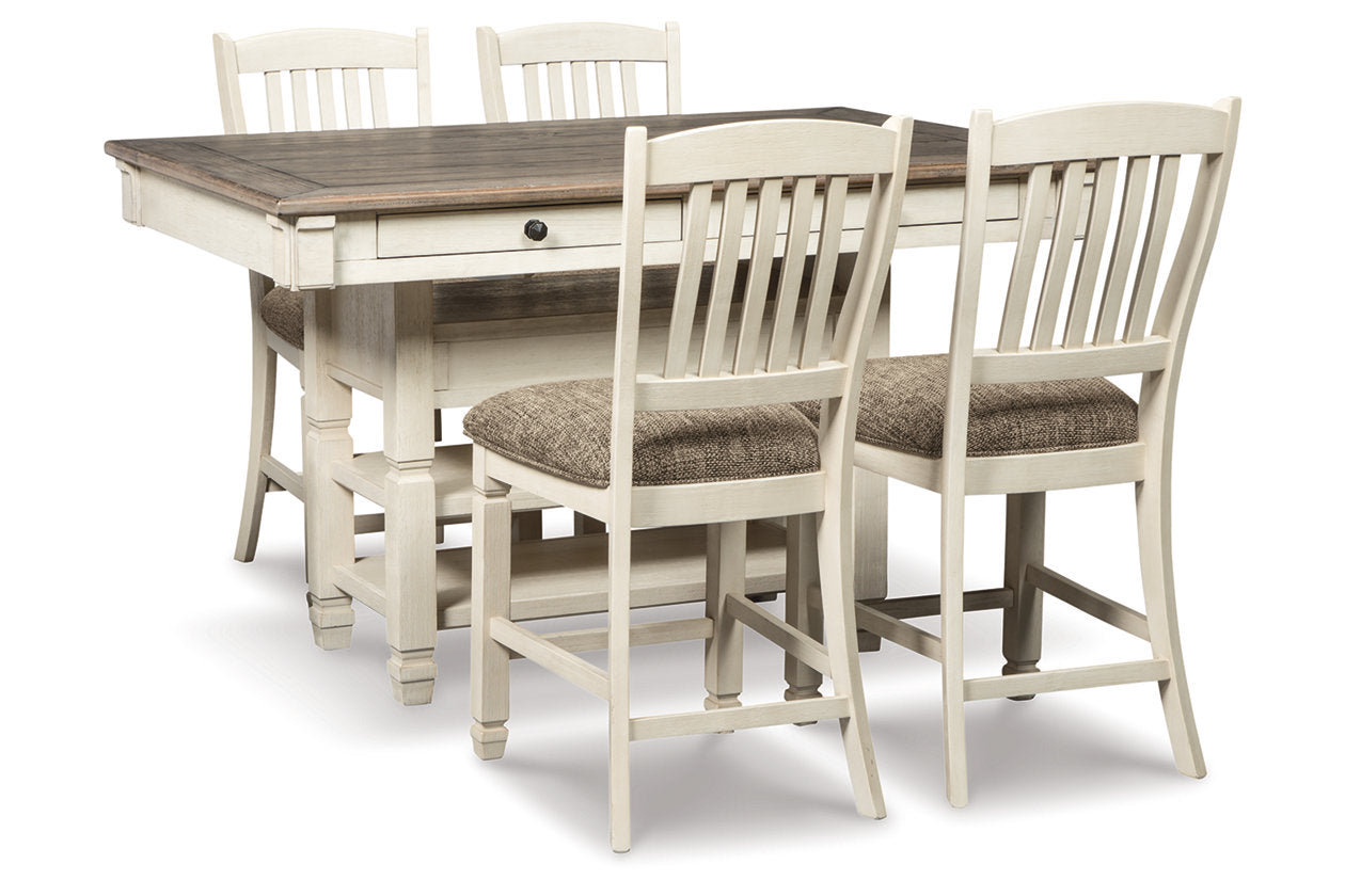Bolanburg Antique White Counter Height Dining Table with 4 Barstools from Ashley Furniture - Luna Furniture