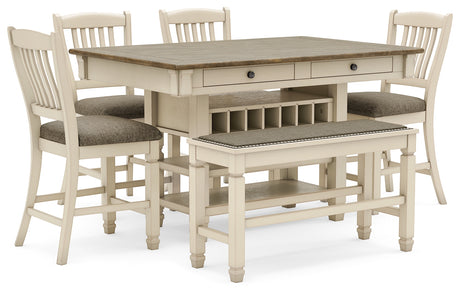 Bolanburg Antique White Counter Height Set from Ashley - Luna Furniture