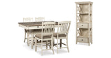 Bolanburg Antique White Counter Height Dining Table and 4 Barstools with Display Cabinet from Ashley Furniture - Luna Furniture