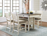 Bolanburg Antique White Counter Height Dining Table and 4 Barstools from Ashley Furniture - Luna Furniture