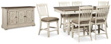 Bolanburg Antique White Counter Height Dining Table and 6 Barstools with Server from Ashley Furniture - Luna Furniture