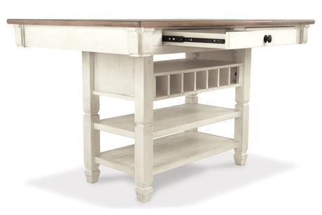 Bolanburg Antique White Counter Height Dining Table with 6 Barstools from Ashley Furniture - Luna Furniture