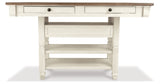 Bolanburg Antique White Counter Height Dining Table and 6 Barstools with Server from Ashley Furniture - Luna Furniture
