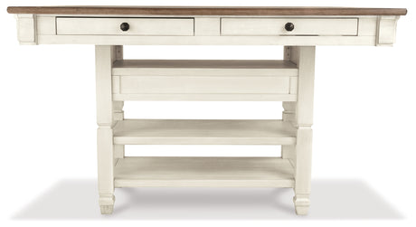 Bolanburg Antique White Counter Height Dining Table and 4 Barstools with Display Cabinet from Ashley - Luna Furniture