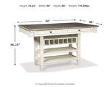 Bolanburg Antique White Counter Height Dining Table and 4 Barstools from Ashley - Luna Furniture