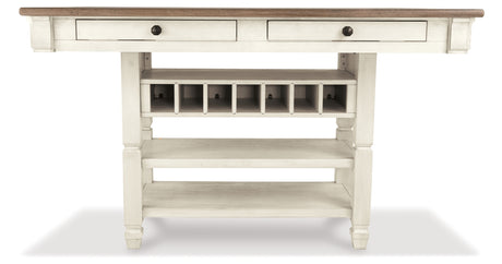 Bolanburg Antique White Counter Height Dining Table and 6 Barstools with Server from Ashley Furniture - Luna Furniture