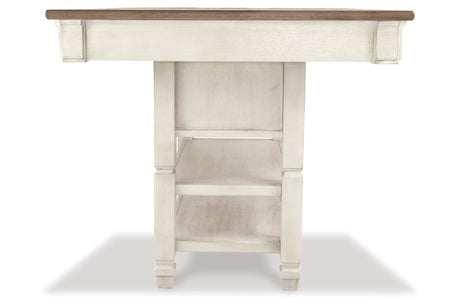 Bolanburg Antique White Counter Height Dining Table and 4 Barstools with Display Cabinet from Ashley - Luna Furniture