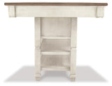 Bolanburg Antique White Counter Height Dining Table, 4 Barstools, Bench and Server from Ashley - Luna Furniture