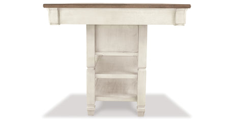 Bolanburg Antique White Counter Height Dining Table, 4 Stools, Bench and 2 Display Cabinets from Ashley Furniture - Luna Furniture