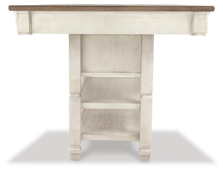 Bolanburg Antique White Counter Height Table with 6 Barstools, Server and Display Cabinet from Ashley Furniture - Luna Furniture