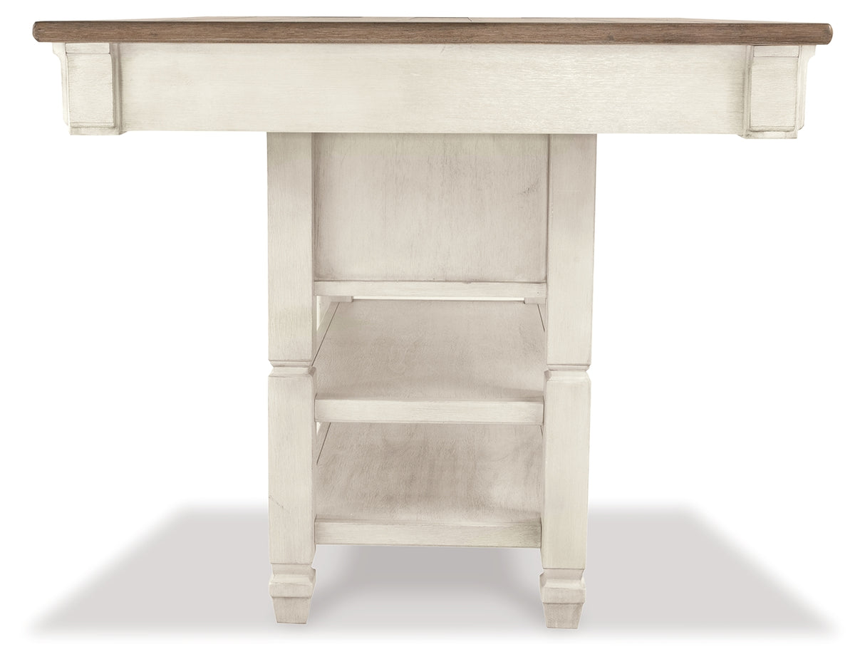 Bolanburg Antique White Counter Height Table with 6 Barstools, Server and Display Cabinet from Ashley Furniture - Luna Furniture