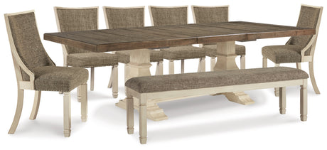 Bolanburg Antique White Dining Table, 6 Chairs and Bench from Ashley Furniture - Luna Furniture