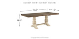 Bolanburg Dining Table and 10 Chairs with Storage in Antique White from Ashley Furniture - Luna Furniture