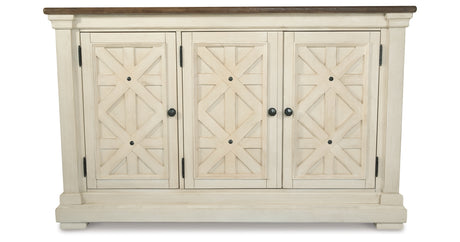 Bolanburg Two-tone Dining Table with 8 Chairs and Bench with Server and 2 Stools from Ashley - Luna Furniture