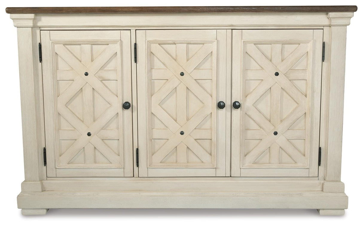 Bolanburg Antique White Dining Table with 4 Chairs and Bench with Server from Ashley - Luna Furniture