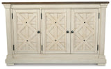 Bolanburg Antique White Dining Table with 4 Chairs and Bench with Server from Ashley - Luna Furniture