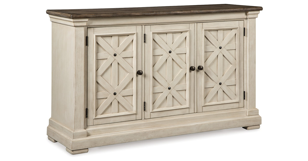 Bolanburg Two-tone Dining Table, 4 Chairs, Bench, Server and Display Cabinet from Ashley - Luna Furniture