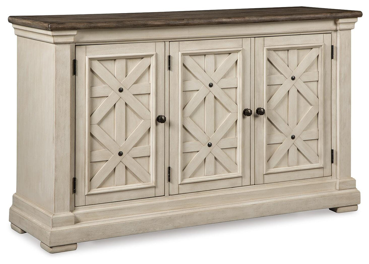 Bolanburg Antique White Counter Height Dining Table and 6 Barstools with Server from Ashley - Luna Furniture
