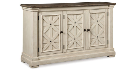 Bolanburg Antique White Counter Height Dining Table and 6 Barstools with Server from Ashley Furniture - Luna Furniture