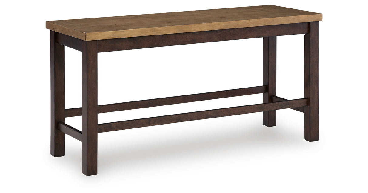 Rylandeen Light Brown/Dark Brown Counter Height Dining Bench from Ashley - Luna Furniture