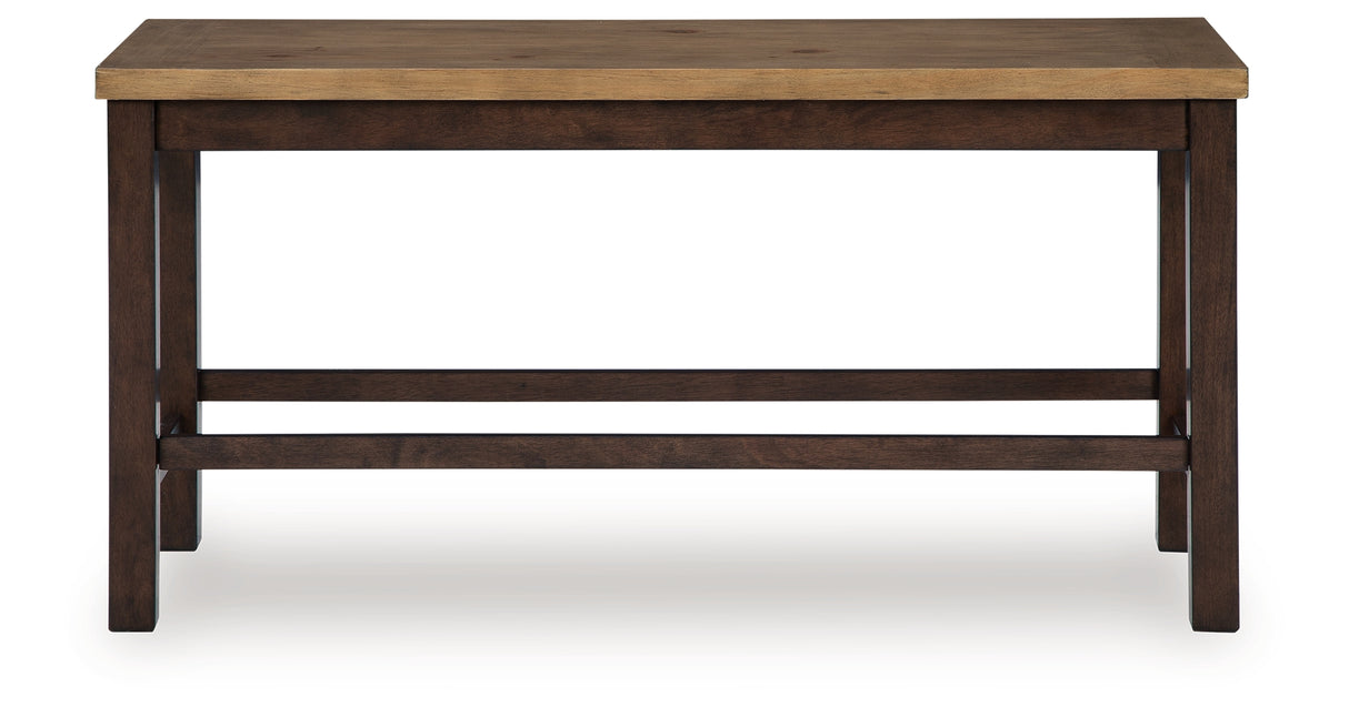 Rylandeen Light Brown/Dark Brown Counter Height Dining Bench from Ashley - Luna Furniture