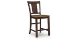 Rylandeen Light Brown/Dark Brown Counter Height Barstool, Set of 2 from Ashley - Luna Furniture