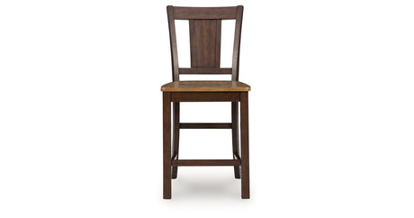 Rylandeen Light Brown/Dark Brown Counter Height Barstool, Set of 2 from Ashley - Luna Furniture