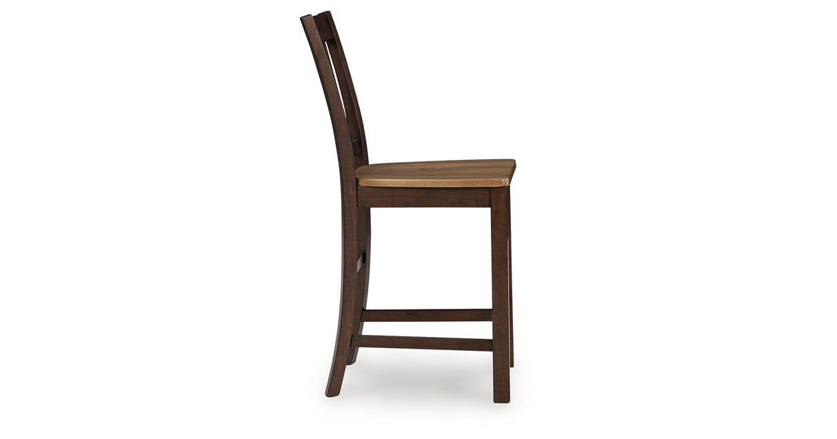 Rylandeen Light Brown/Dark Brown Counter Height Barstool, Set of 2 from Ashley - Luna Furniture